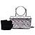 Chanel Silver Mini Quilted Metallic Crumpled Calfskin Ring Top Handle Flap Argento - vista 6