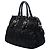 Borsa Satchel Prada in Tessuto Gaufre Nera Nero - vista 2