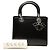 Dior Black Medium Glazed Calfskin Lady Dior Nero - vista 7