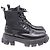 Stivali combat Prada Monolith in pelle nera e nylon Nero