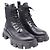 Stivali combat Prada Monolith in pelle nera e nylon Nero - vista 3
