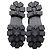 Stivali combat Prada Monolith in pelle nera e nylon Nero - vista 7
