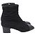 2.55 Botines de punta cuadrada Chanel en glitter negro