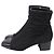 2.55 Botines de punta cuadrada Chanel en glitter negro - vista 4