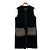Autre Marque Chaleco Abrigo sfide de Piel de Mapache y Eco Mouton Negro