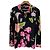 Autre Marque Cárdigan de seda con estampado floral LEONARD PARIS Negro