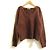 Autre Marque Pullover de malha Babylone com decote em V e pele Marrom