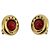 CHANEL Earring Metal Gold Tone Red CC - vista 2