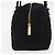 Borsa a mano CHANEL Choco Bar in cotone nero oro CC autentica ka339 - vista 4