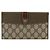 Portefeuille long GUCCI GG Supreme Web Sherry Line PVC Beige Gold Auth 196939 Doré - vue 13