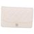 Cartera de hombro con cadena CHANEL Matelasse Lamb Skin White CC Auth 197718V Plata Blanco Dorado - vista 13