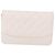 Cartera de hombro con cadena CHANEL Matelasse Lamb Skin White CC Auth 197718V Plata Blanco Dorado - vista 2