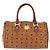 Borsa Boston MCM Vicetos Logogram PVC Leather Brown Gold Auth 200899 Marrone D'oro - vista 13
