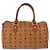 Borsa Boston MCM Vicetos Logogram PVC Leather Brown Gold Auth 200899 Marrone D'oro - vista 2