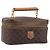 Céline Borsa Vanity a mano con catena CELINE Macadam Canvas PVC Pelle Marrone Oro Auth 199112A D'oro