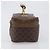 Céline Borsa Vanity a mano con catena CELINE Macadam Canvas PVC Pelle Marrone Oro Auth 199112A D'oro - vista 4