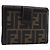Portafoglio FENDI Zucca Canvas Mamma Baguette Nero Marrone Auth 199786A