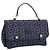 Céline Borsa a mano CELINE C Saluki Canvas Navy Gold Tone Auth 200184 Blu navy