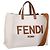 Borsa a mano FENDI Zucca Canvas 2way White Silver Auth ka5858M Argento Bianco