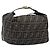 Borsa a mano Vanity Pouch FENDI Zucca Canvas Nero e Marrone Auth mr2846