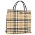 Borsa a mano BURBERRY Nova Check PVC Beige Silver Auth 200962 Argento