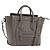 Céline Borsa a mano CELINE Luggage Nano Shopper in pelle 2way Grigio Argento Auth 199033V Marrone