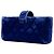Porta-telemóvel Chanel Mini CC em veludo acolchoado azul com alça de corrente - vista 2