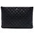 Clutch Chanel Large Quilted Caviar O Case Nera Nero