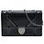 Borsa a tracolla Diorama Wallet on Chain in vernice metallizzata Microcannage nera Dior Nero