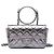 Borsa Chanel Mini Quilted Metallic Crumpled Calfskin Ring Top Handle Flap Satchel Argento