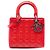 Borsa Lady Dior Medium in pelle vernice Cannage rossa Dior Rosso