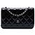 Borsa a tracolla Chanel CC Quilted Patent Wallet On Chain Nera Nero