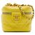 Small Vanity Case Chanel CC Matelassé in Pelle di Agnello Giallo con Catena