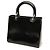 Borsa Lady Dior Medium in pelle di vitello lucida nera Nero - vista 2