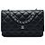 Borsa a tracolla Chanel CC in pelle d'agnello matelassé nera Wallet On Chain Nero