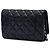 Borsa a tracolla Chanel CC in pelle d'agnello matelassé nera Wallet On Chain Nero - vista 2