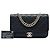 Borsa Chanel Large CC Quilted Caviar Studded Single Flap Satchel Nera Nero - vista 7