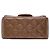 Borsa a tracolla Chanel Mini Square Classic Metallic Striped Patent Single Flap Marrone - vista 3
