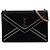 Borsa a tracolla Gaby in raso monogramma nero Saint Laurent