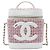 Borsa Satchel Vanity Case CC in Tweed e Pelle di Agnello Rossa Chanel Rosso