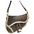 Borsa a mano Dior Saddle in suede grigio
