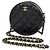 Chanel Coco Mark Round Chain Schultertasche Schwarz