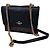 Borsa a tracolla Coach in pelle nera e monogramma marrone Nero