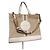 Borsa Tote Coach in Tela Monogrammata e Pelle Bianco Beige