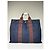 Hermès Vintage Hermes Baumwoll-Tote Navy Rust Silver Snap Marineblau - Ansicht 13