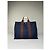 Hermès Vintage Hermes Baumwoll-Tote Navy Rust Silver Snap Marineblau - Ansicht 2