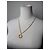 Collana con pendente logo Courreges vintage in metallo dorato - vista 12