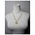 Collana con pendente logo Courreges vintage in metallo dorato - vista 3