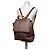 Vintage Etro Fabric Leather Trim Backpack Cream Rust Green Beige