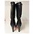 Autre Marque Botas de cuero negro de caña media con punta barnizada - vista 6